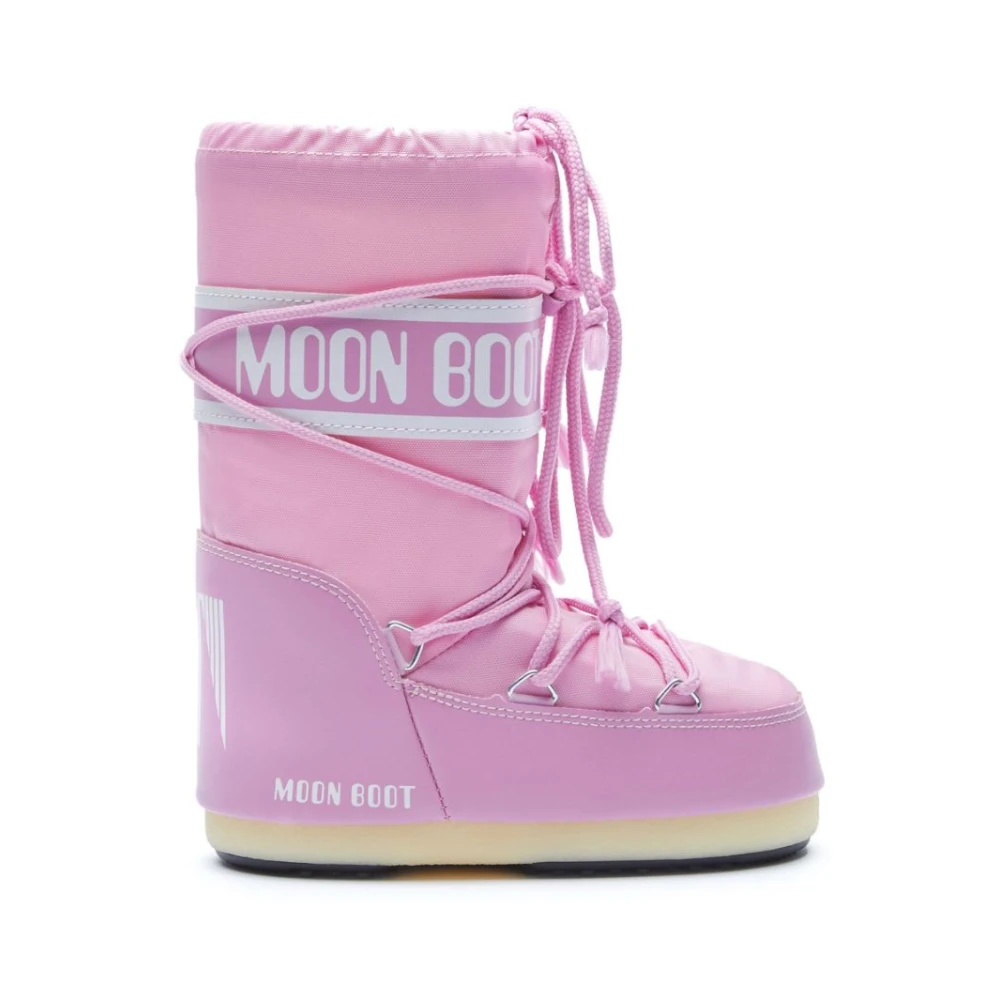 Moon Boot Rosa Vinterstövlar med PVC-detaljer Pink, Flicka