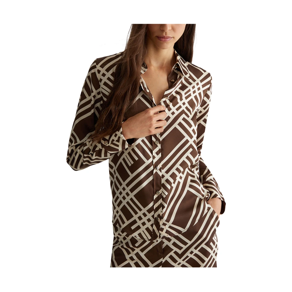 Liu Jo Elegante Zwarte Blouse Brown Dames