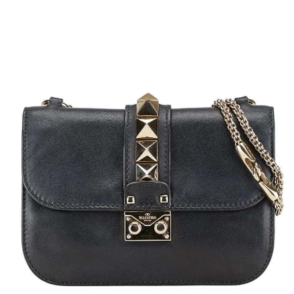 Valentino Vintage Pre-owned Leather shoulder-bags Black Dames