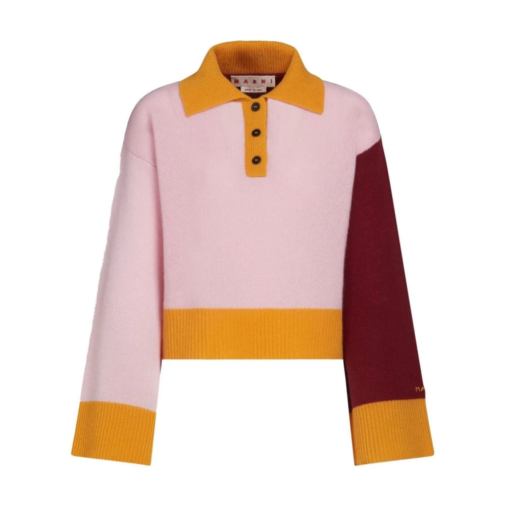 Marni Cashmere Colourblock Polo Sweater Multicolor Dames
