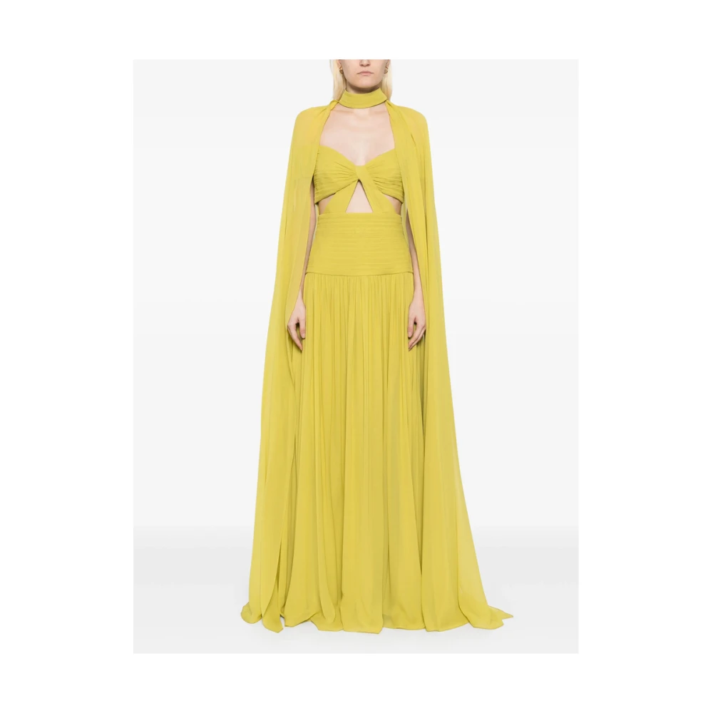 Elie Saab Lichtgroene Sweetheart Neck Jurk Yellow Dames