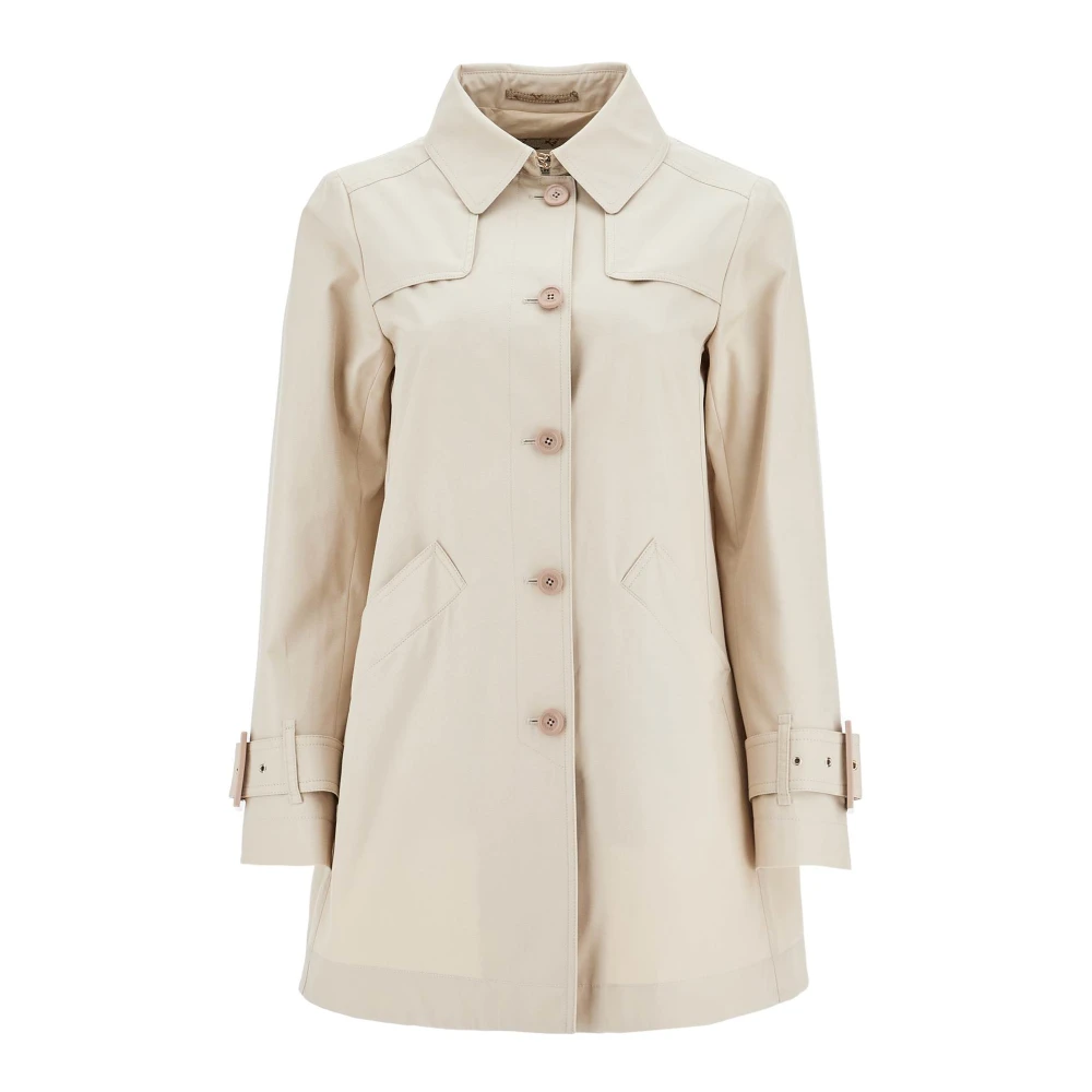 Herno Waterdichte katoenen trenchcoat met knopen Beige Dames