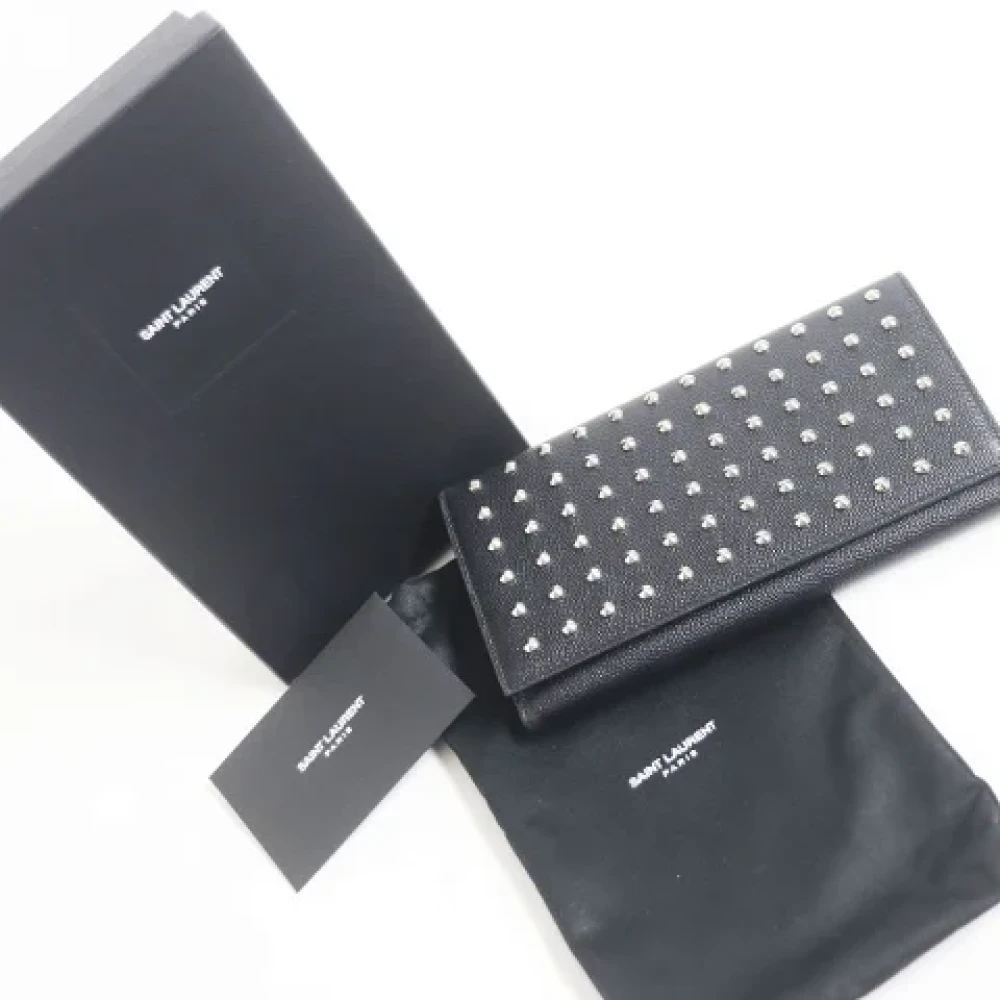 Yves Saint Laurent Vintage Pre-owned Leather wallets Black Dames
