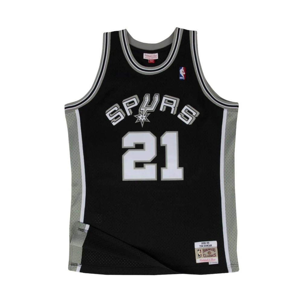 Mitchell & Ness Men's Black San Antonio Spurs Tim Duncan Jersey - Sleeveless Tops - S - Tops
