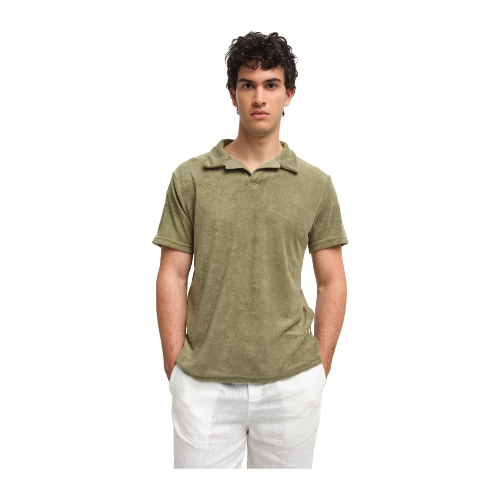 Peninsula Luxe Italiaanse Spons Polo Shirt Green Heren