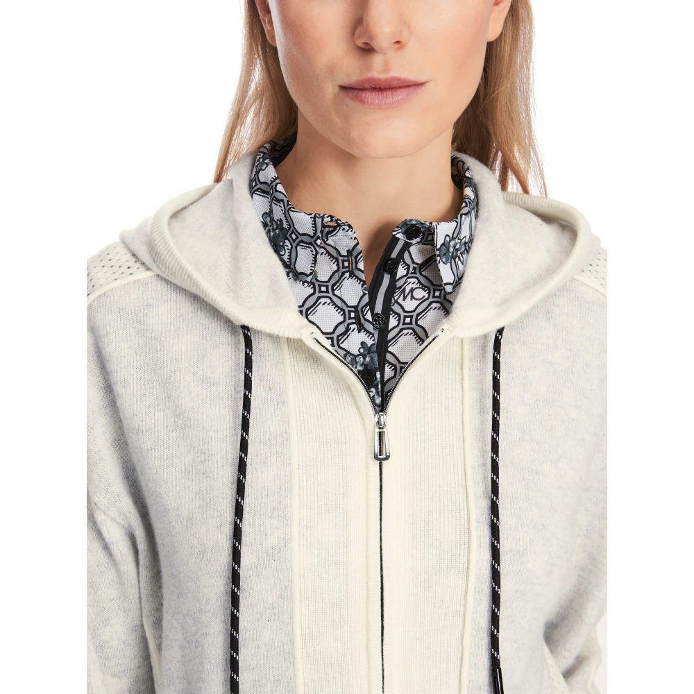 Marc Cain Sportieve Wol Kasjmier Ritsvest Gray Dames
