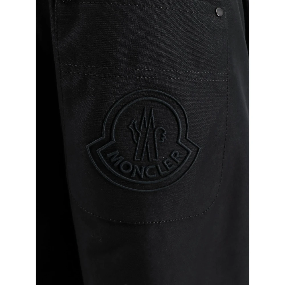 Moncler Katoenmix Trekkoord Broek Black Heren