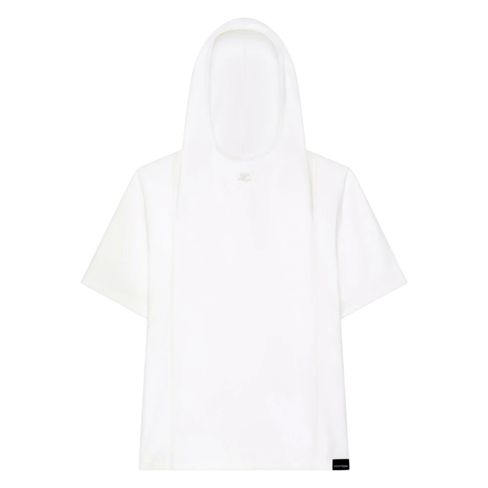 Courrèges Witte hoodie met logo-applicatie White Dames