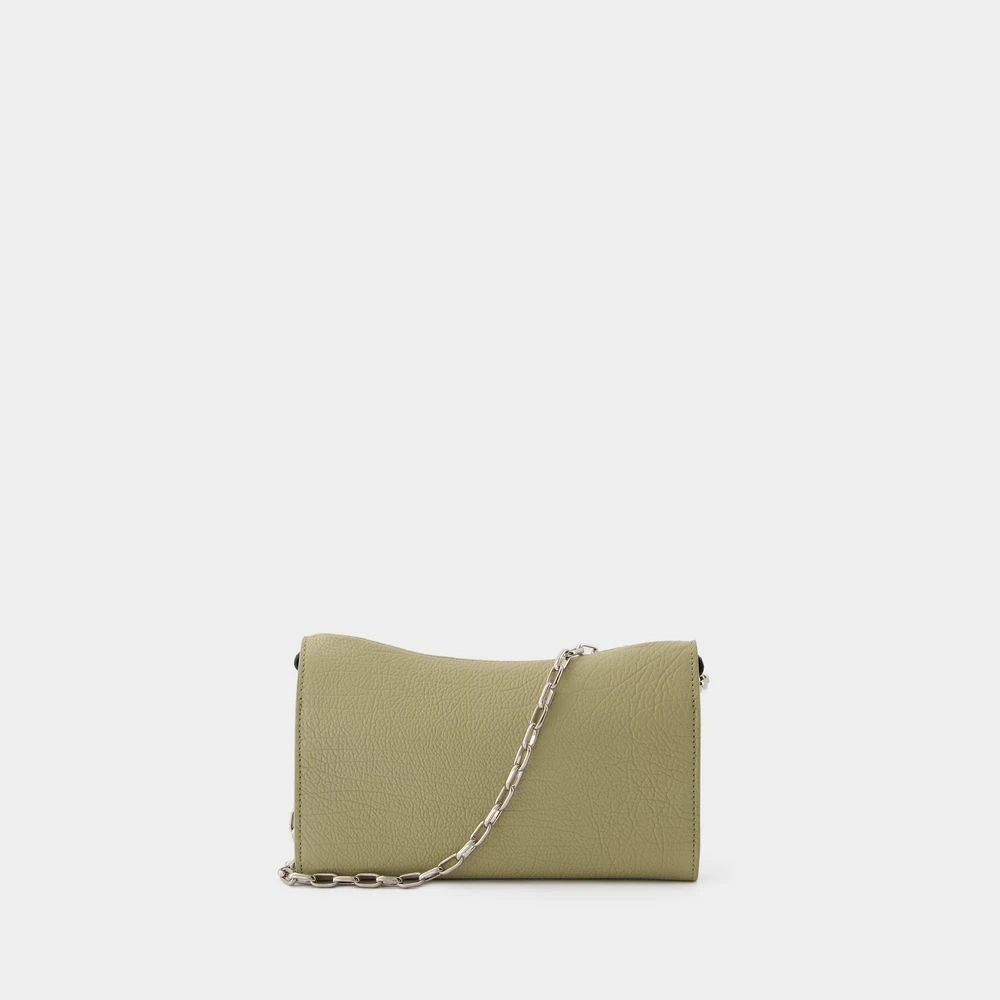 Burberry Beige Leren Rocking Horse Portemonnee Ketting Beige Dames