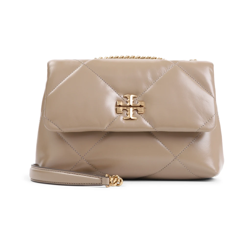 Tory Burch Diamant Liten Väska i Taupe Beige, Dam