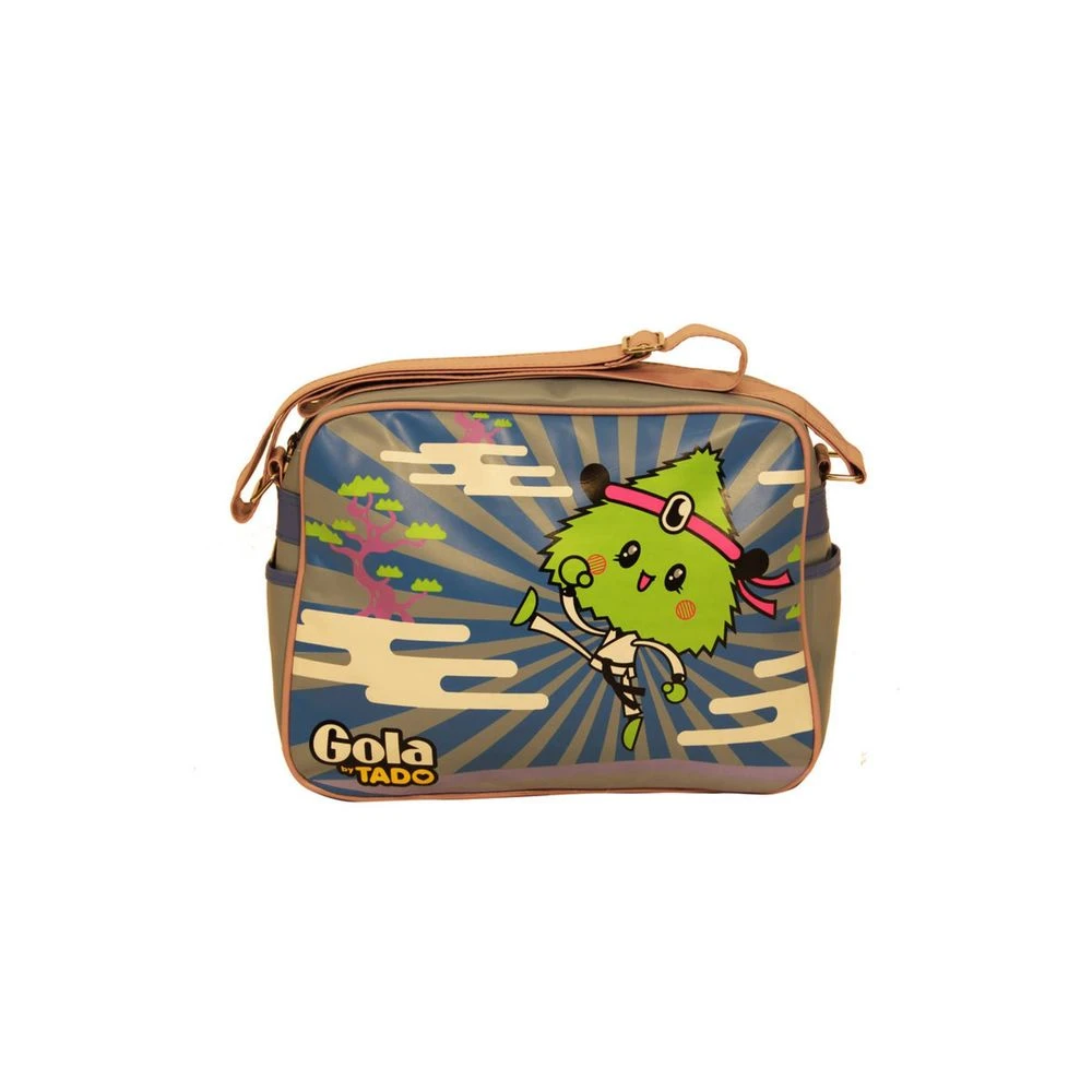 Gola Blauwe Stoffen Schoudertas met Print Multicolor Unisex