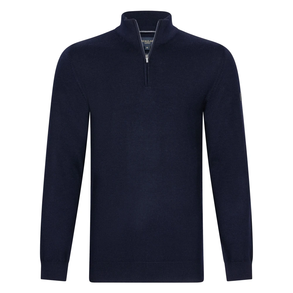 Cavallaro Merino Half Zip Pullover Donkerblauw Blue Heren