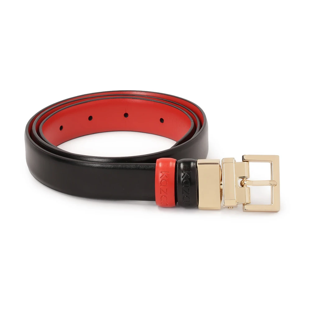 Kazar Zwart en rood dubbelzijdige jurkriem Black Dames