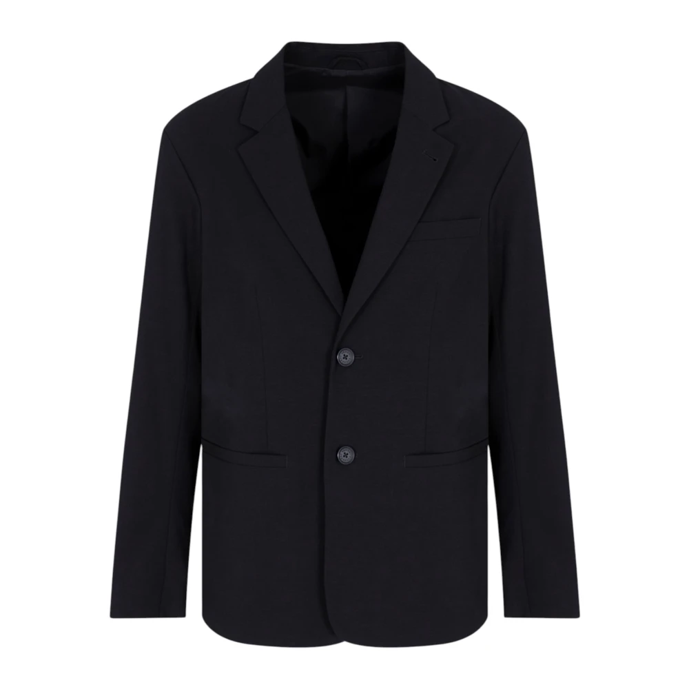 Armani Exchange Men's Black Single-Breasted Two-Button Jacket - Blazers - Xs - Jackets