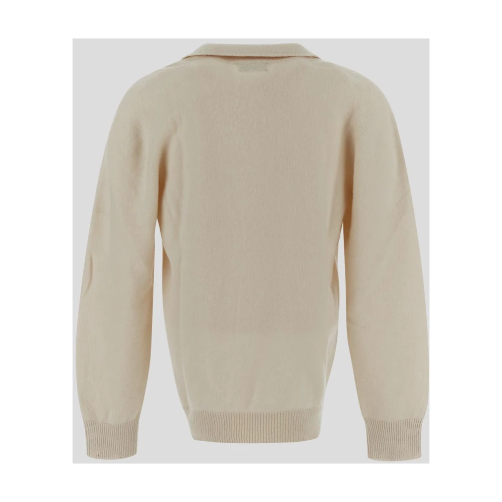 Laneus Wollen Gebreide Polo Yellow Heren