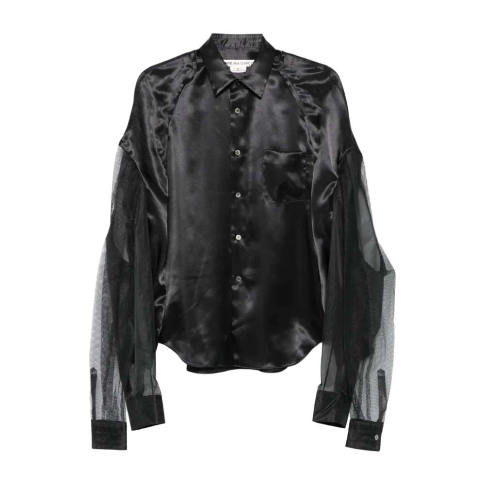 Comme des Garçons Luxe Satijnen Overhemd met Moderne Stijl Black Dames