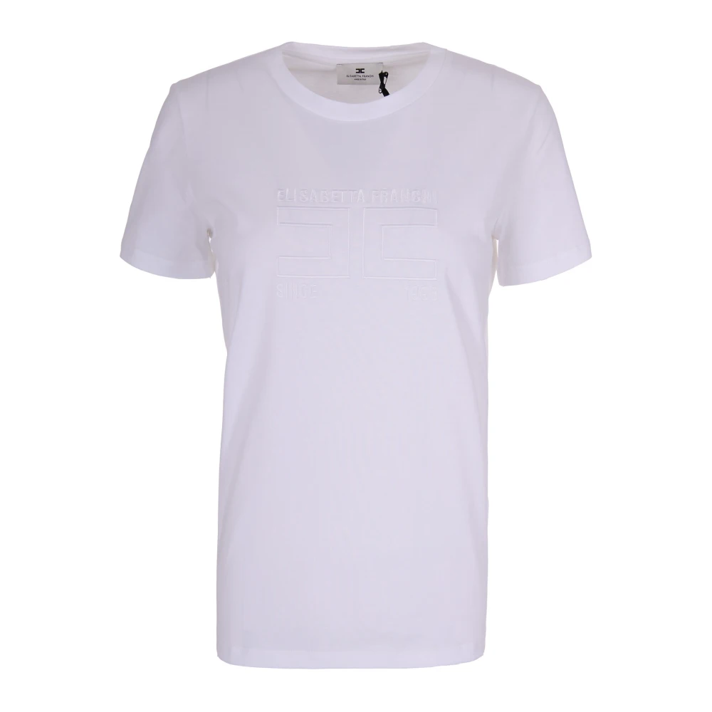 Elisabetta Franchi White T-Shirts, Female, L, T-Shirts