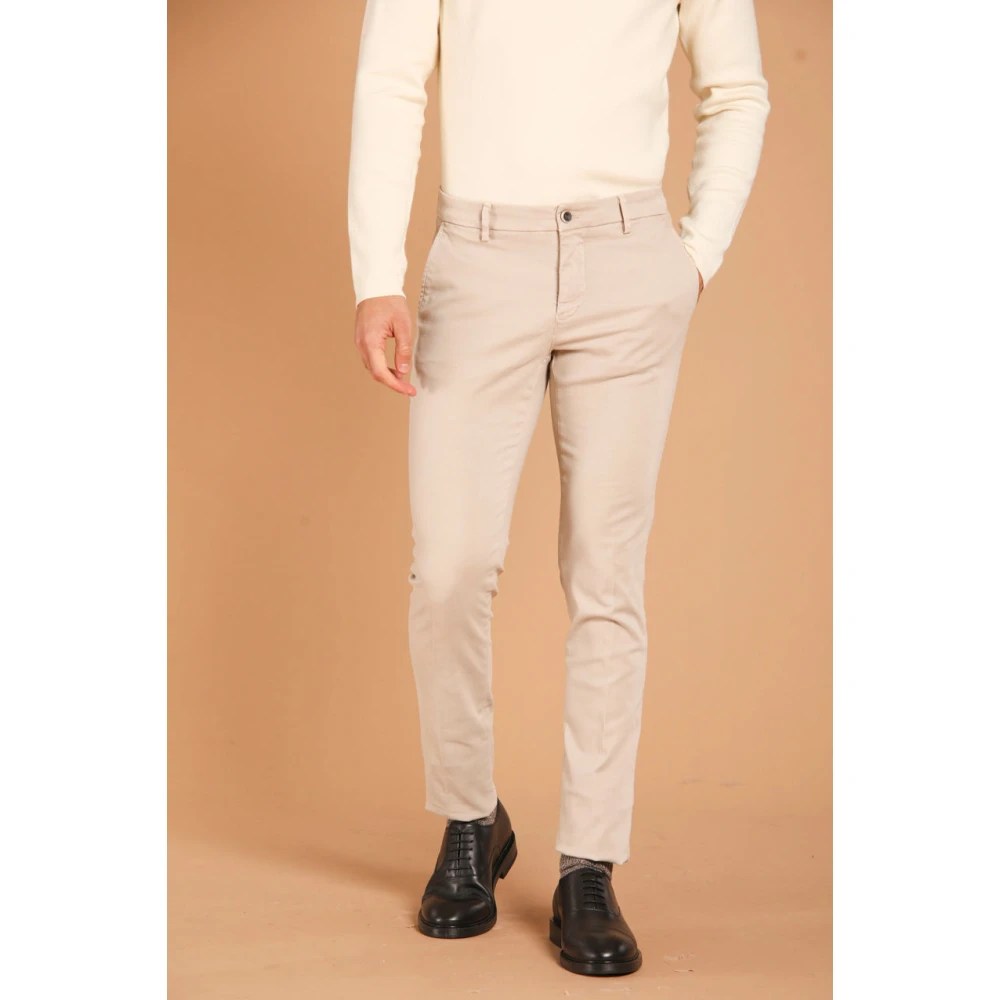 Mason's Slim Fit Gabardine Chino Broek Beige Heren