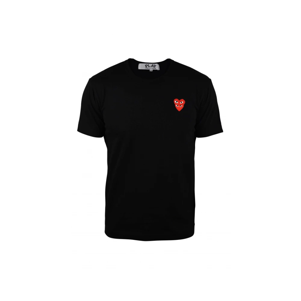 Comme des Garçons Zwart Katoen Hart Logo T-Shirt Black Heren