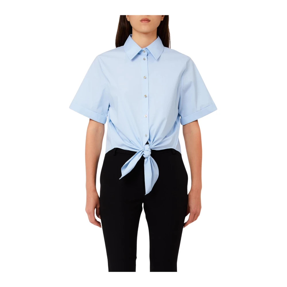 Liu Jo Vrouw Blauw Overhemden Dames, S, Katoen, Shirt Met Knoop
