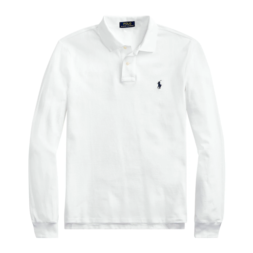 Ralph Lauren Męski Biały Koszulki, Mężczyzna,, Klasyczna Koszulka Polo Średni