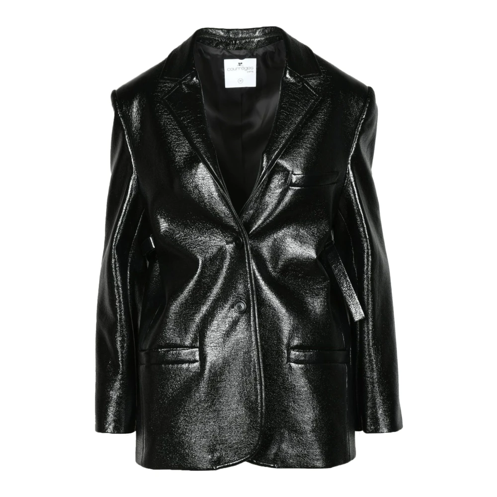 Courrèges Katoen Blend Jas Black Dames