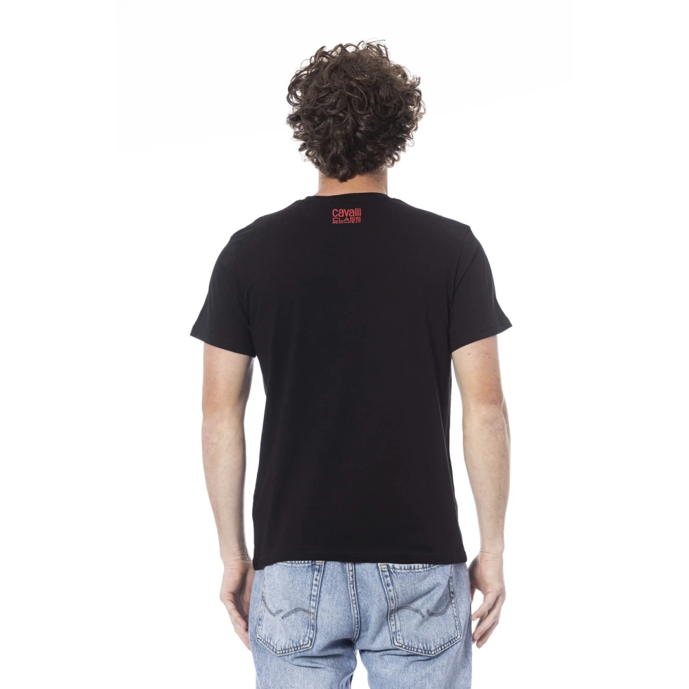 Cavalli Class Logo Print Korte Mouw T-shirt Black Heren