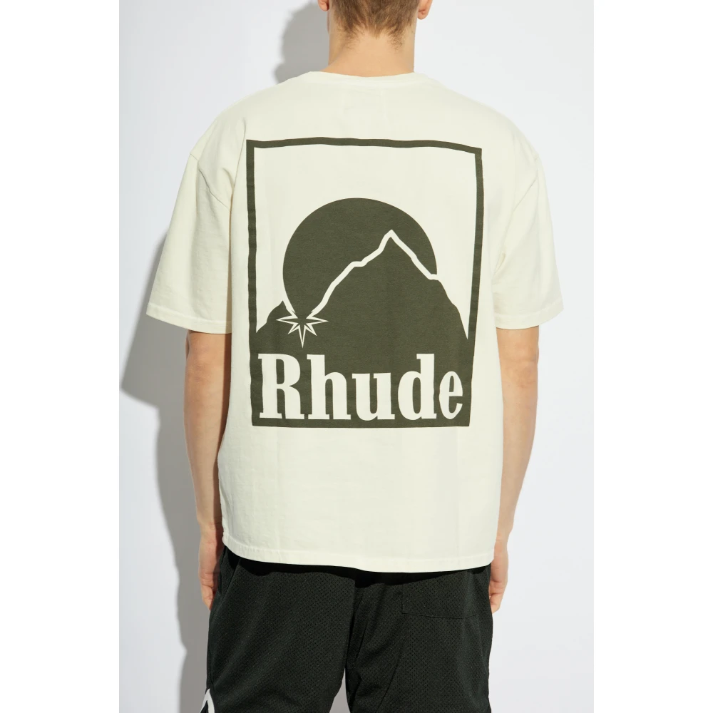 Rhude T-shirt met Logo Beige Heren