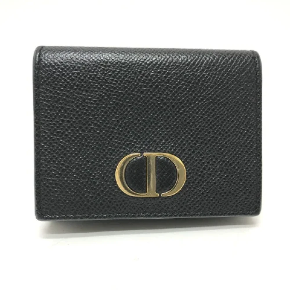 Dior Vintage Pre-owned Leather wallets Black Dames