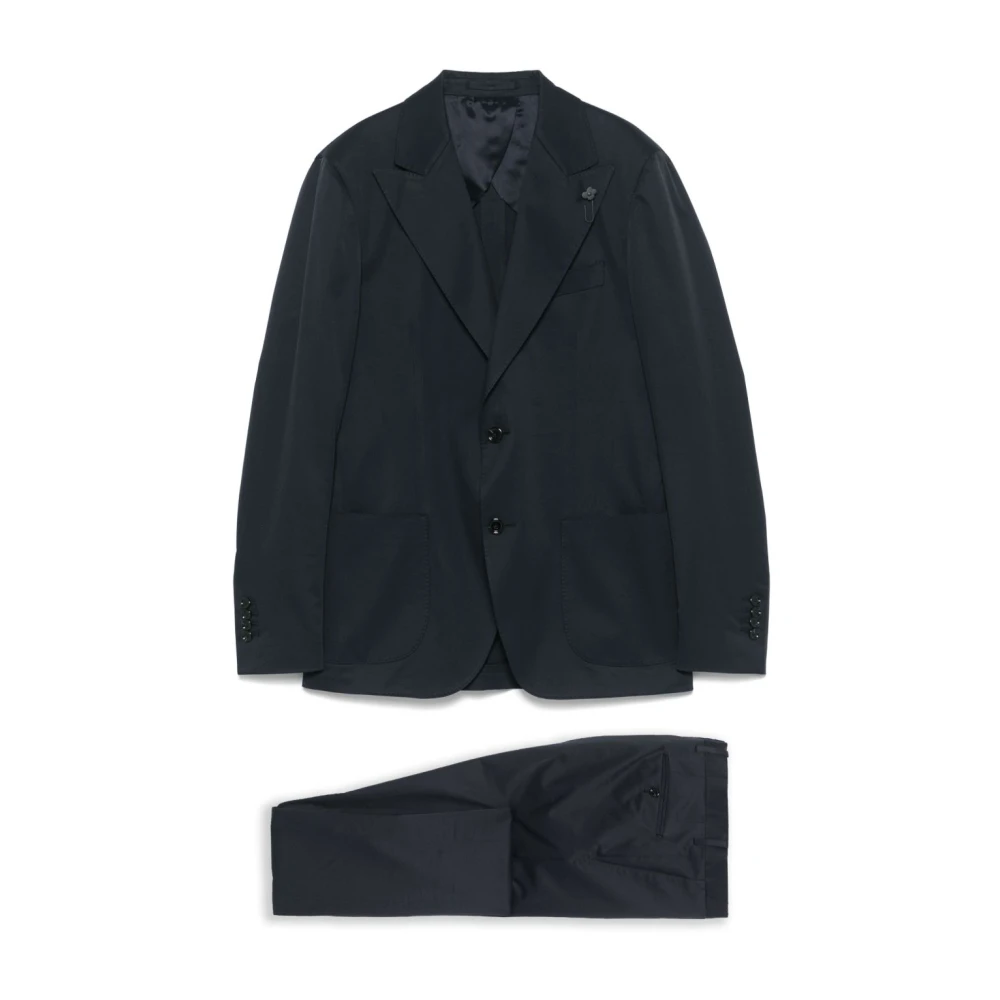 Lardini Blauw Tweedelig Katoenen Pak Blue Heren