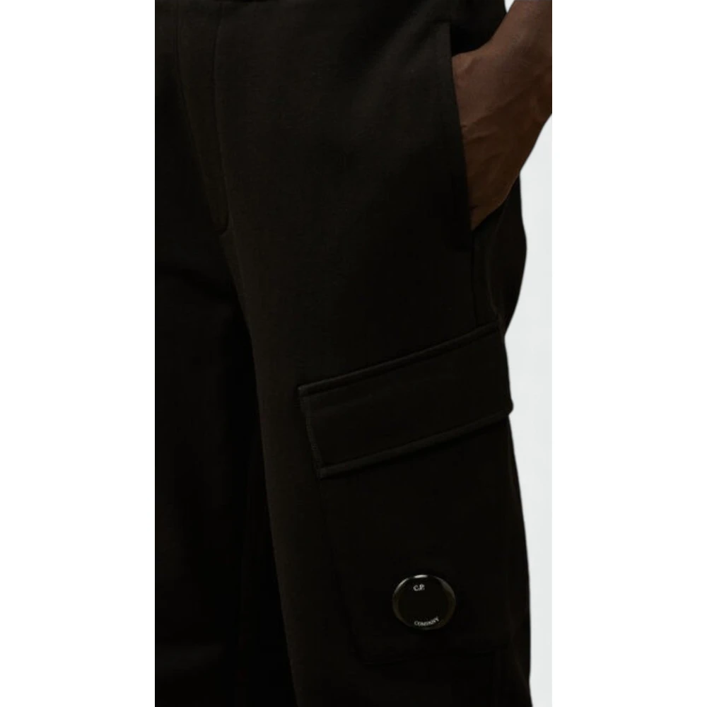 C.P. Company Verhoogde Fleece Cargo Sweatpants Black Heren