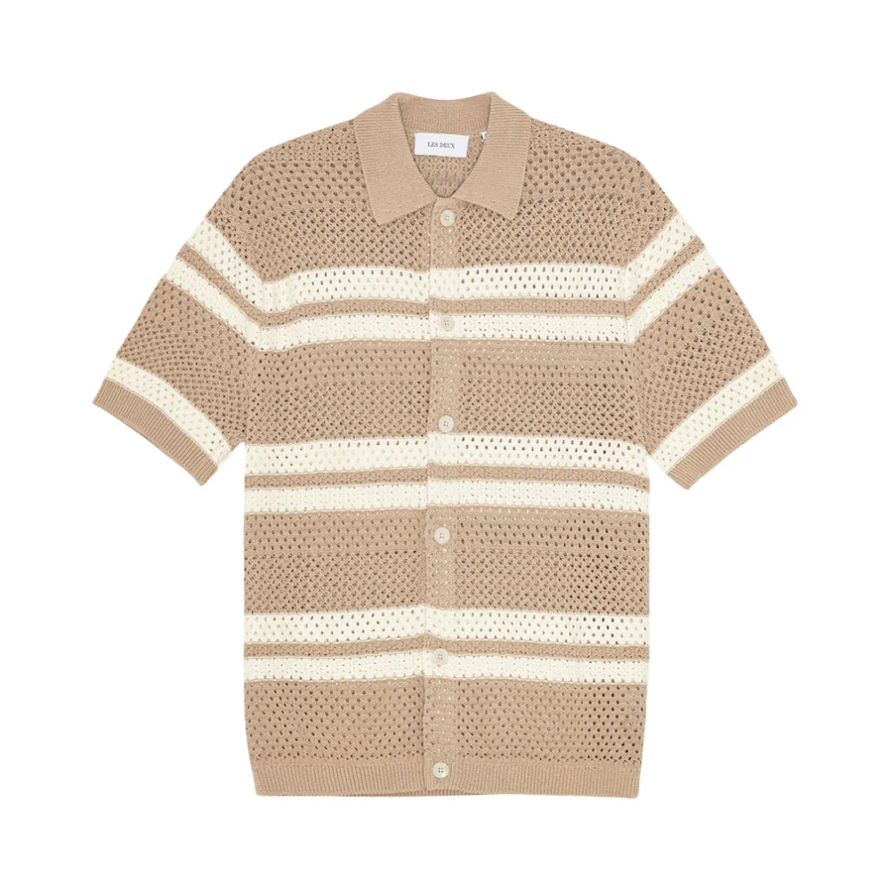 Les Deux Men's Beige Cardigans, Xl, Gianni Ss Knit Shirt