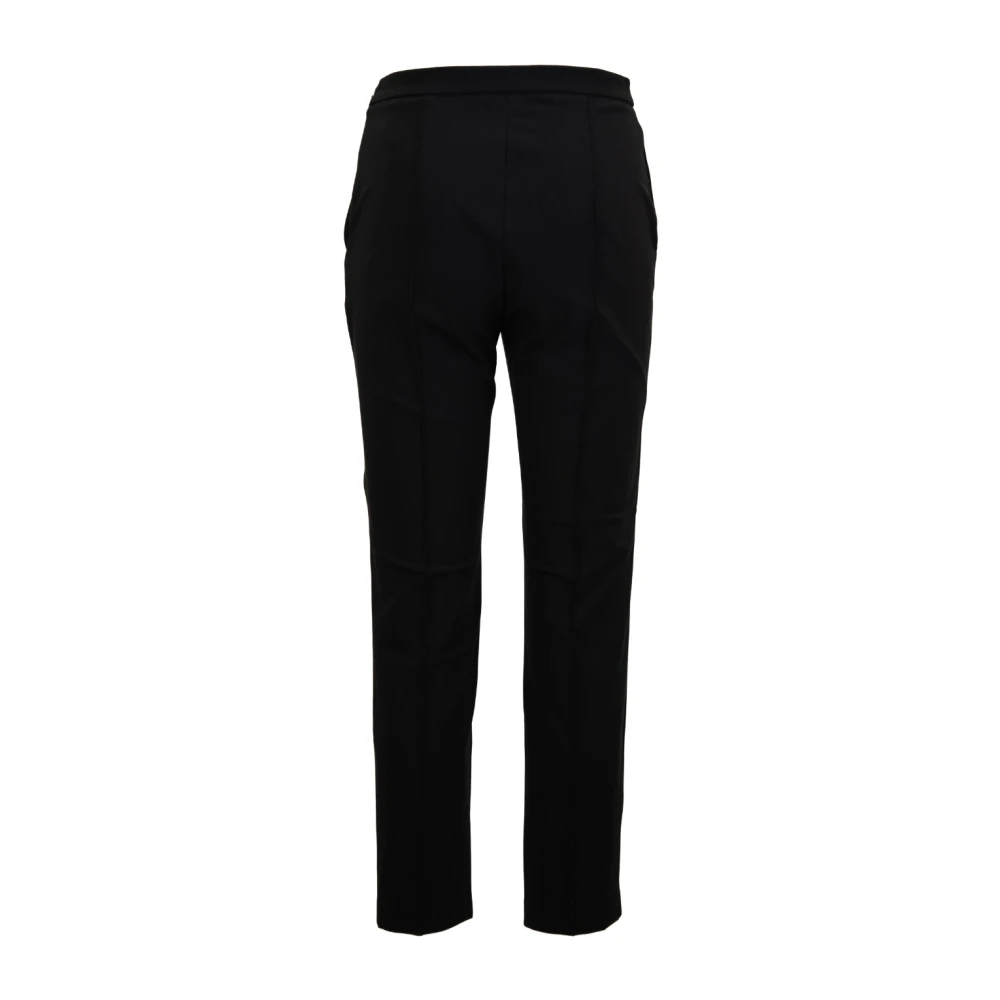 Elisabetta Franchi Gouden Detail Rits Haak Damesbroek Black Dames