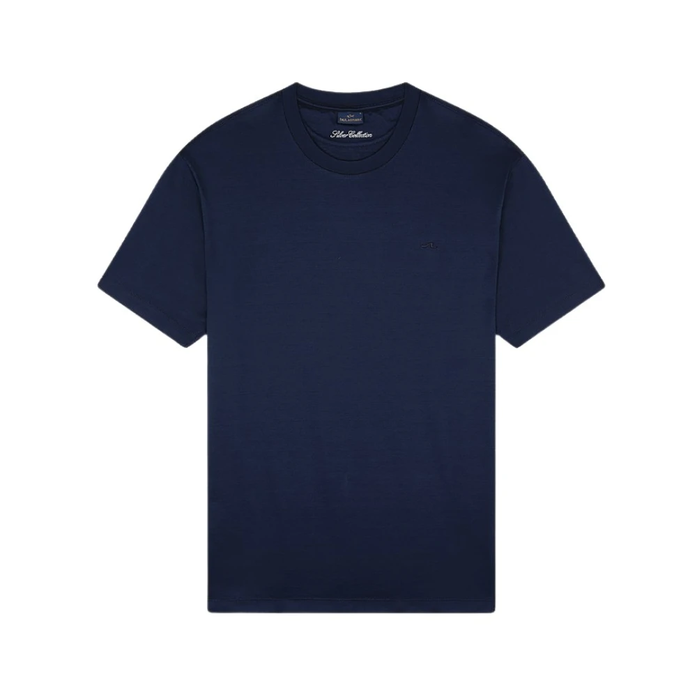 PAUL & SHARK Heren Navy Blauw Katoenen T-Shirt met Mini Logo Blue Heren