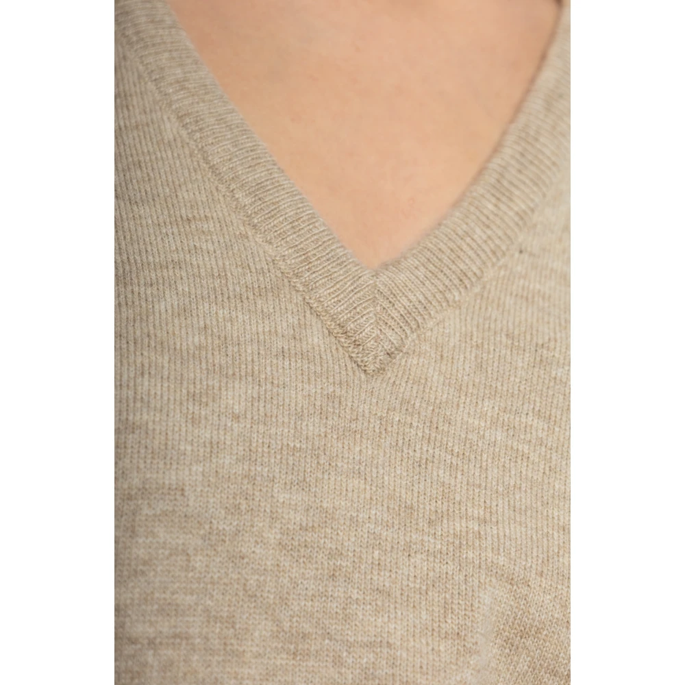 Maison Margiela Wollen vest met V-hals Beige Dames
