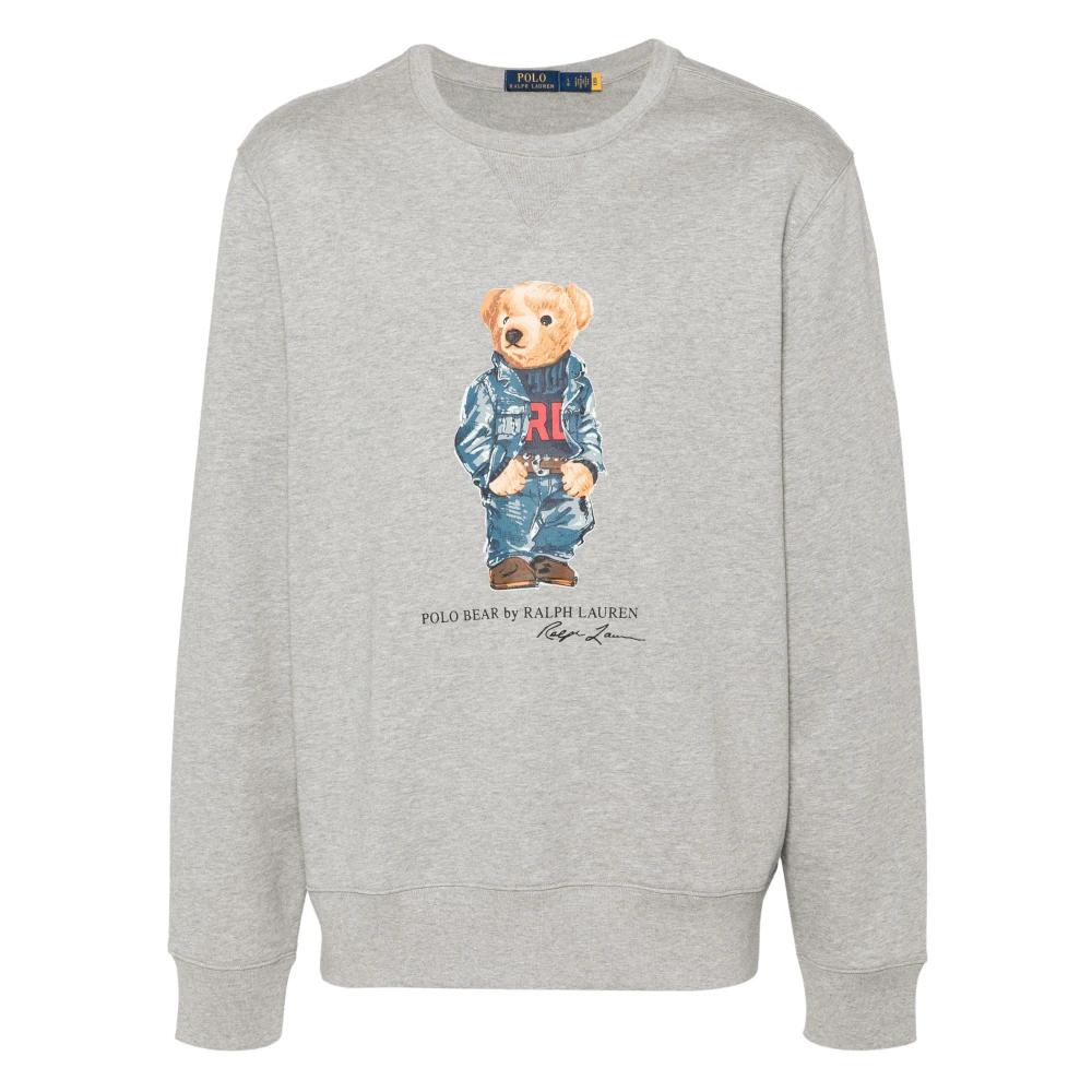 Ralph Lauren Polo Bear Crewneck Sweatshirt Gray Heren