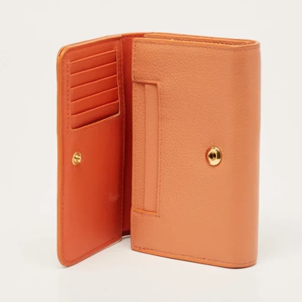 Mulberry Pre-owned Leather wallets Orange Dames