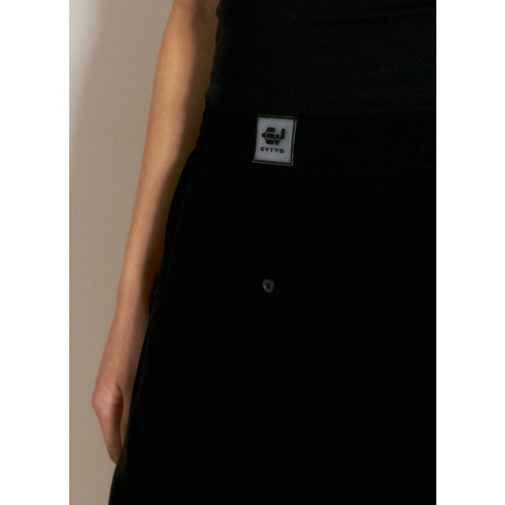 Eytys Logo Patch Mid Rise Shorts Black Heren