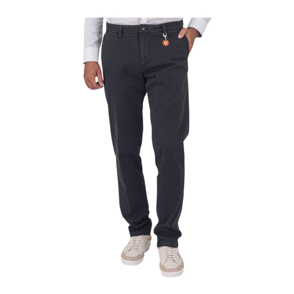 Manuel Ritz Blauwe Slim Fit Katoenen Broek Blue Heren