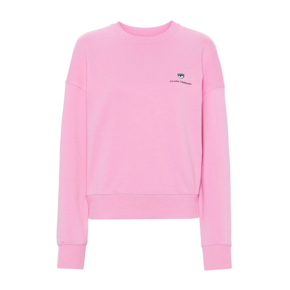 Chiara Ferragni Collection Roze Sweaters met 317 Logo Classic Pink Dames