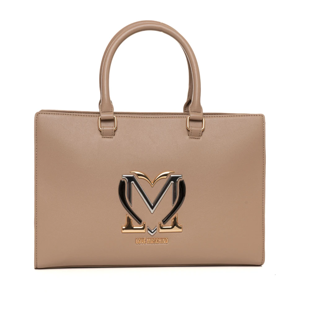 Love Moschino Stijlvolle Handtas met Afneembare Schouderband Beige Dames