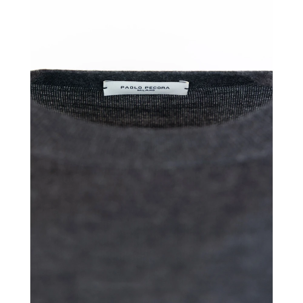 Paolo Pecora Regular Fit Crew Neck Sweater Gray Heren