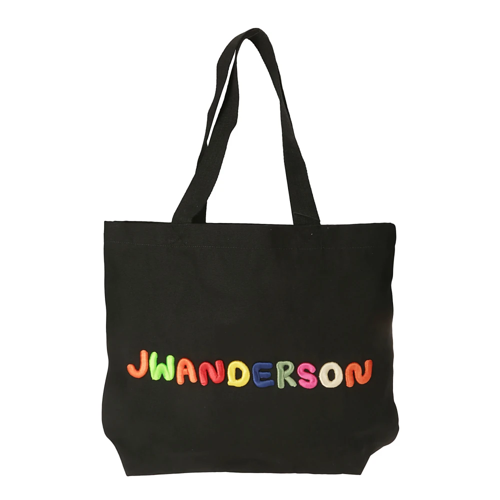 JW Anderson Kleurrijke Logo Canvas Tote Bag Black