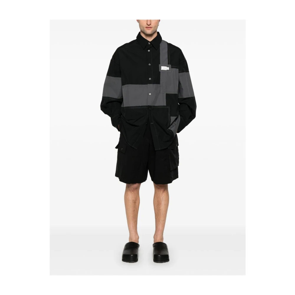 Y-3 Zwarte Twill Elastische Taille Shorts Black Heren