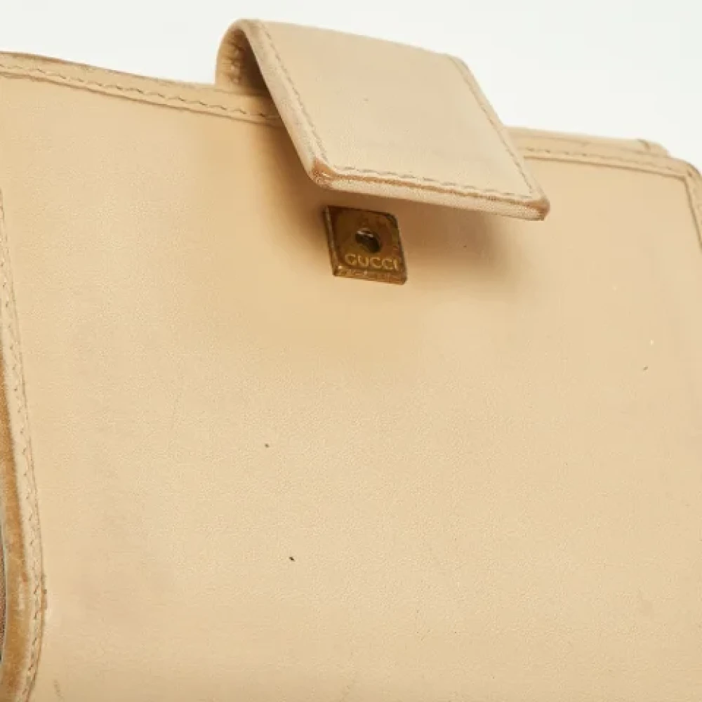 Gucci Vintage Pre-owned Leather wallets Beige Dames