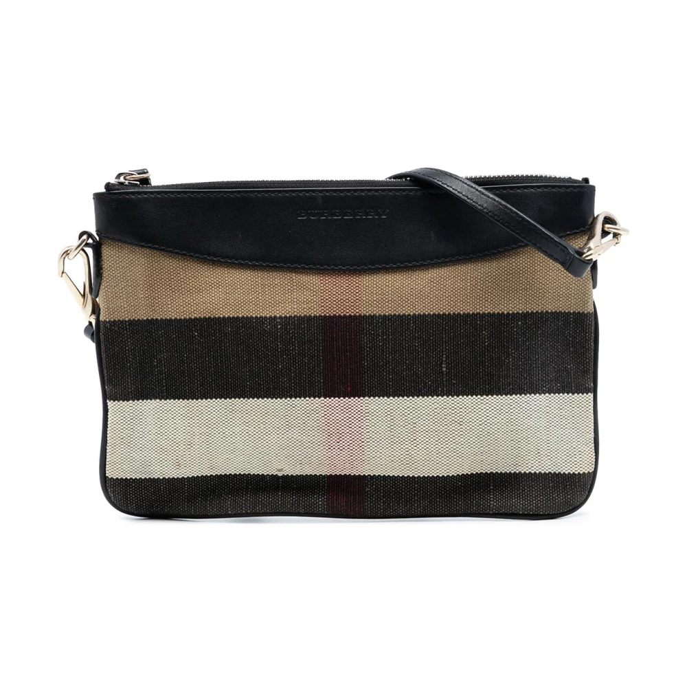 Burberry Vintage Women's Pre-Owned Vintage Haymarket Check Canvas Crossbody Bag