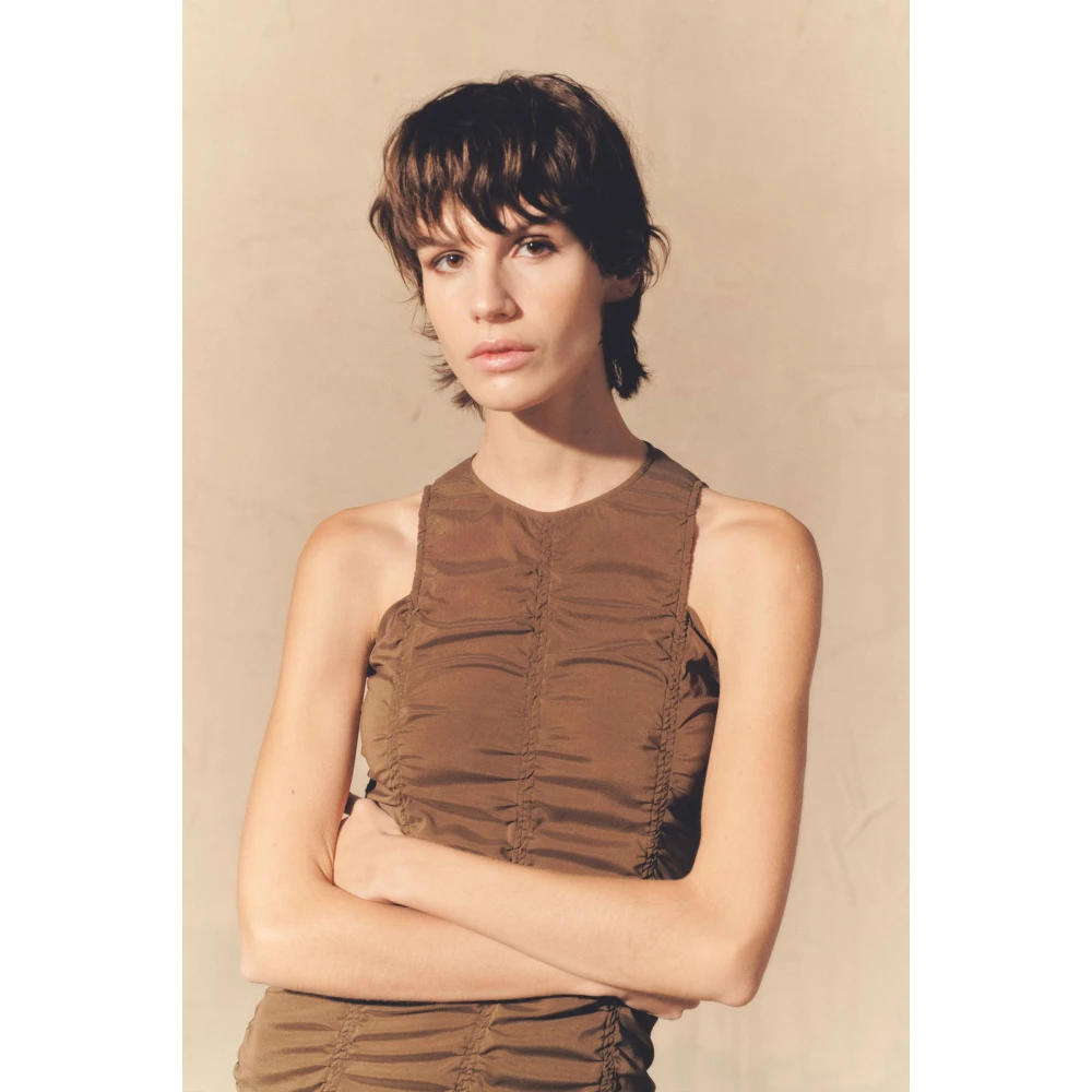 Cortana Mirtha mini hazelnoot jurk Brown Dames