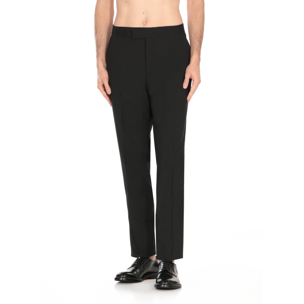 Lardini Zwarte wollen broek met zakken Black Heren