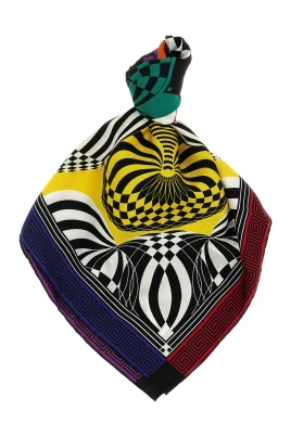 90x90 Sidenscarf med teaterprint