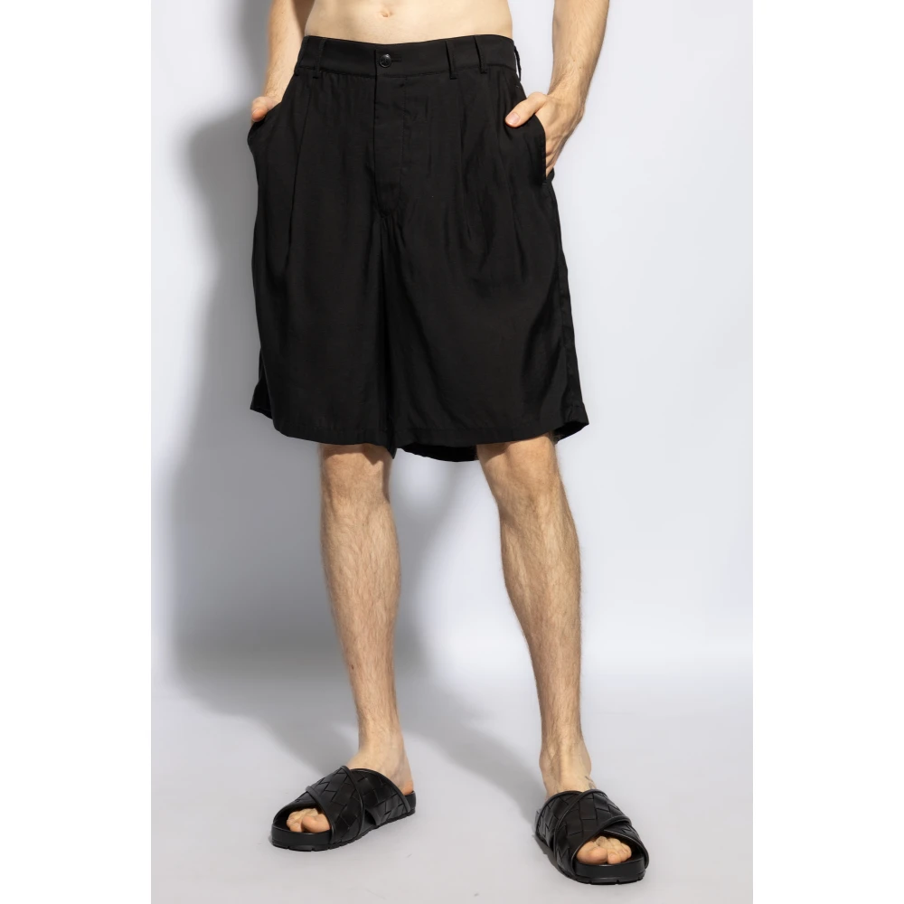 Giorgio Armani Geplooide shorts Black Heren
